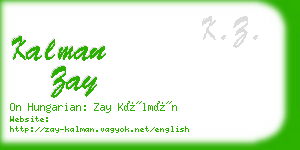 kalman zay business card